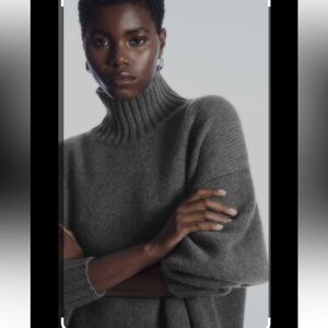 Cos chunky pure cashmere turtleneck sweater size medium